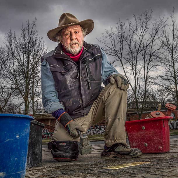 Gunter Demnig, Künstler der Stolpersteine, Foto: Hermann Bredehorst